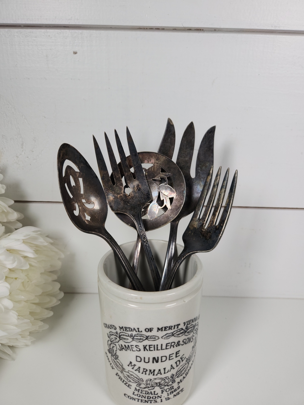 Vintage Silver Plated Serving Utensils Assorted Lot of 5 | Patina | Shabby Chic